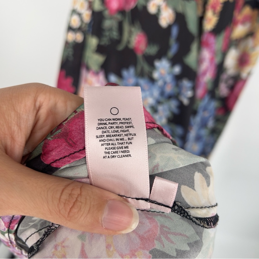 Selkie The Puck Poet 100% Silk Floral Sweetheart Puff Sleeve Maxi Dress Gown 1X - Picture 8 of 8